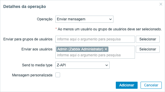Configuração da Operação de Recuperação