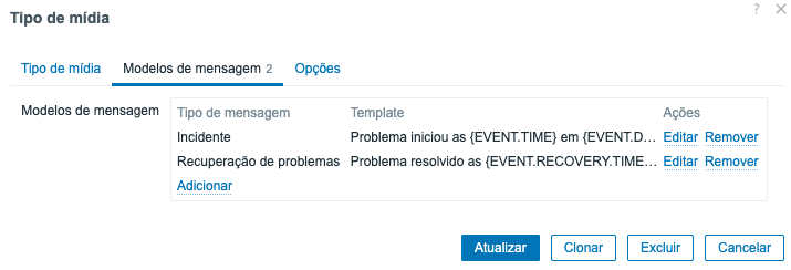 Modelos de Notificação